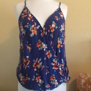 Cute blue flowery top, looks great under blazers